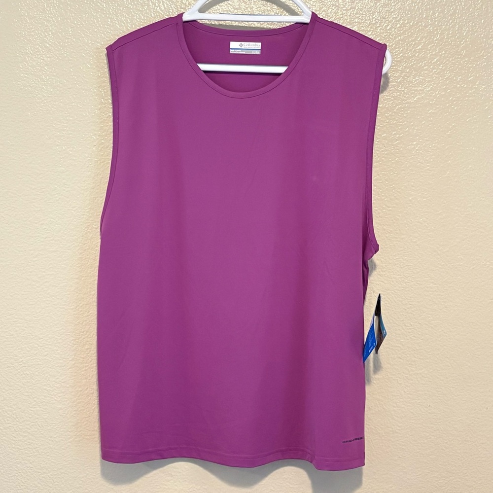 NWT Columbia Chill River Purple Tank Top Omni-freeze 50 UPF Active Fit Size XL